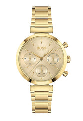 Hugo Boss Flawless Gold Dial Gold Steel Strap Watch for Women - 1502532 Watches Hugo Boss   
