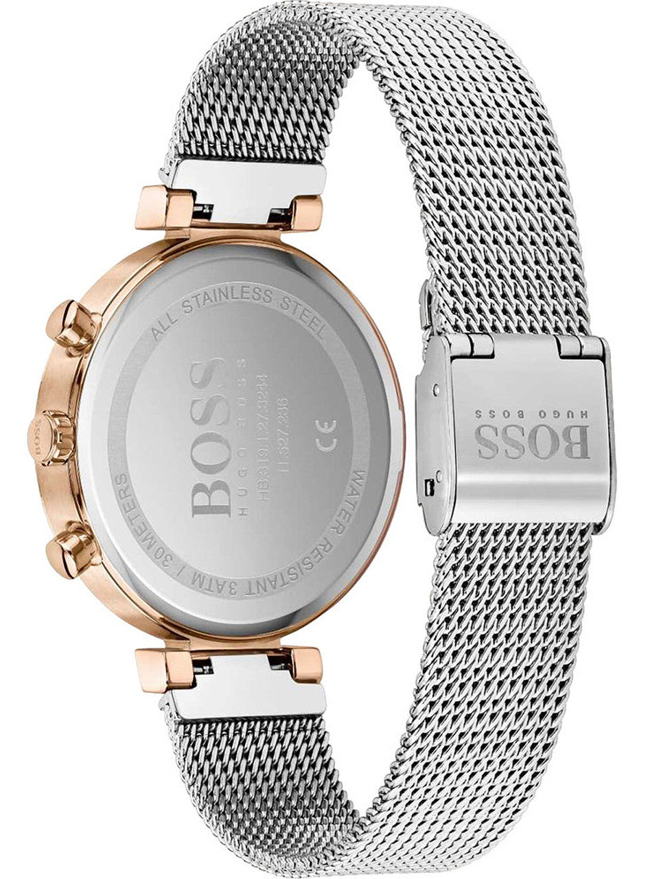 Hugo Boss Flawless Silver Dial Silver Mesh Bracelet Watch for Women -1502551 Watches Hugo Boss   