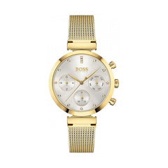 Hugo Boss Flawless White Dial Gold Mesh Bracelet Watch for Women - 1502552 Watches Hugo Boss   