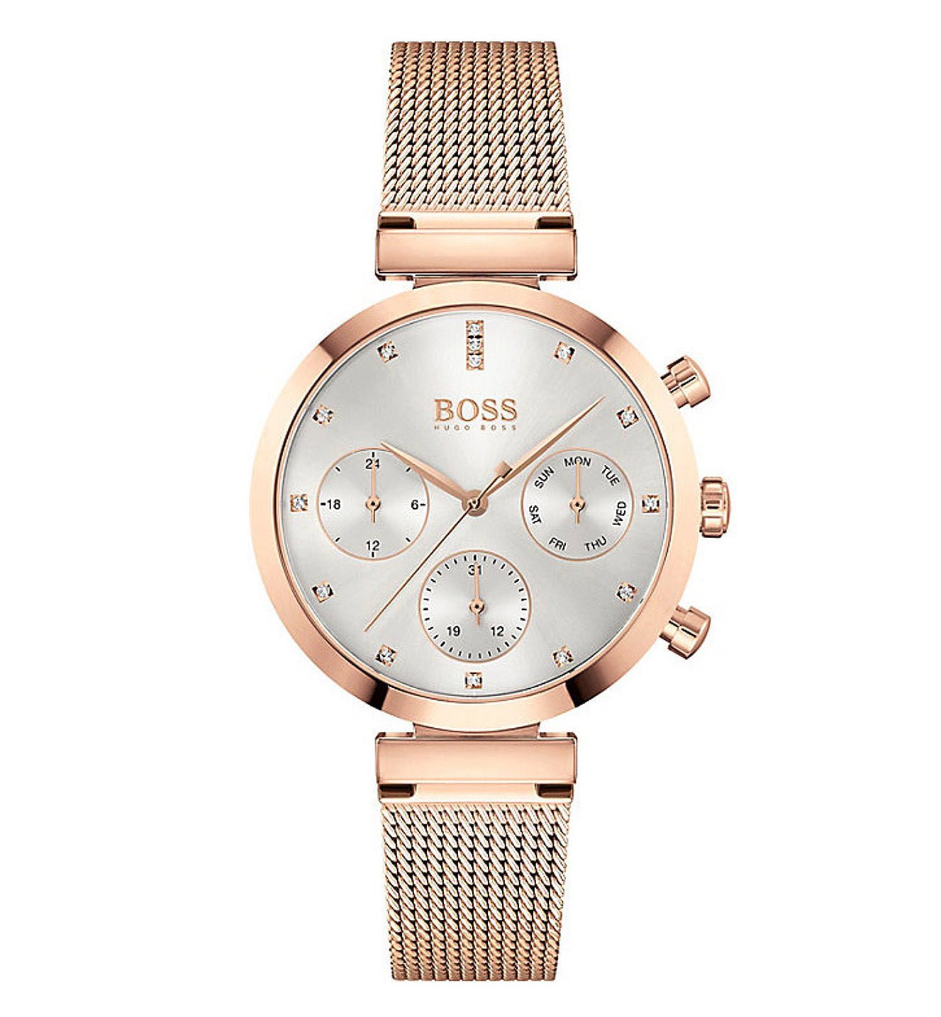 Hugo Boss Flawless White Dial Gold Mesh Bracelet Watch for Women - 1502553 Watches Hugo Boss   