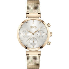 Hugo Boss Flawless White Dial Gold Mesh Bracelet Watch for Women - 1502553 Watches Hugo Boss   