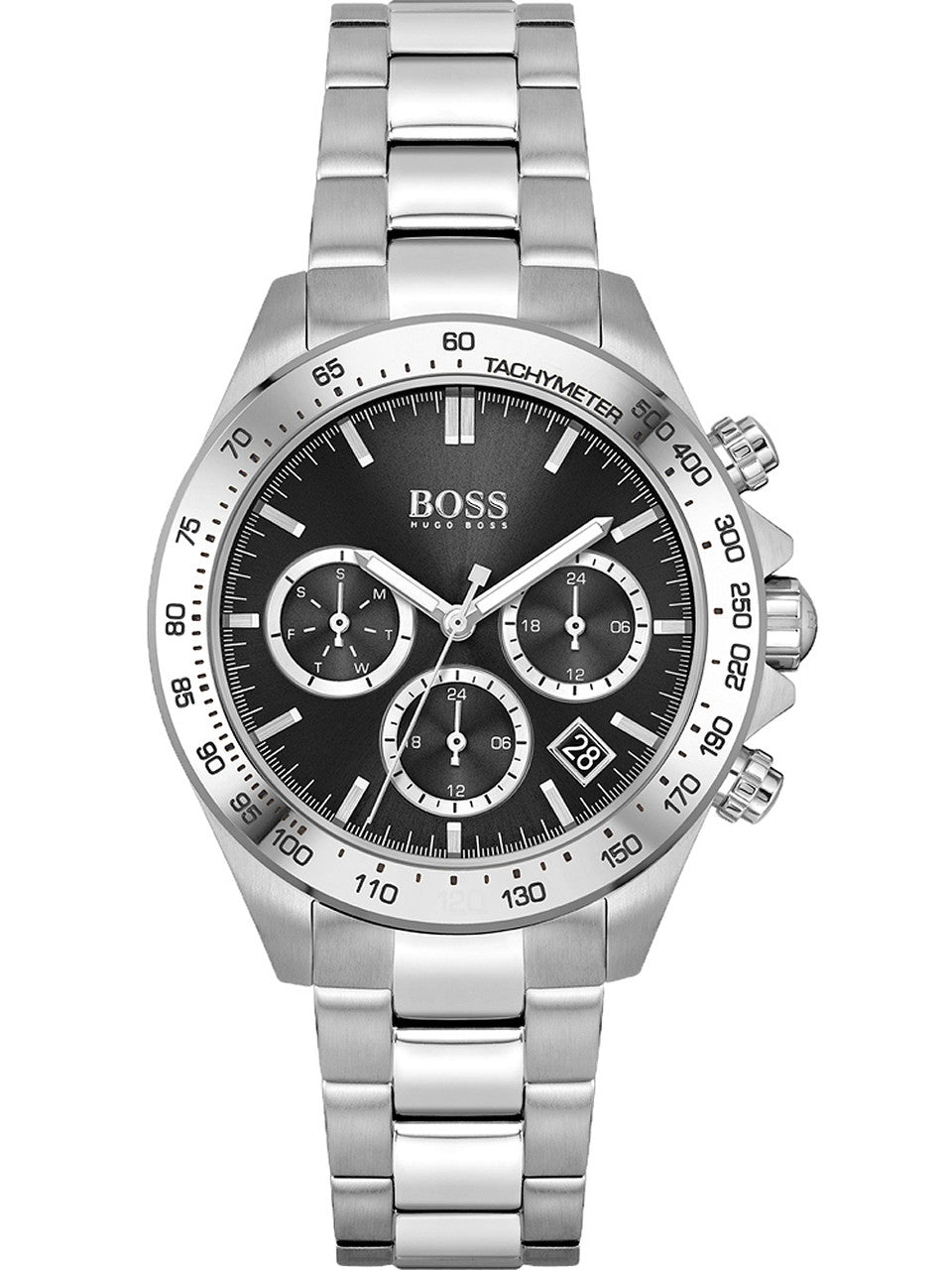 Hugo Boss Novia Black Dial Silver Steel Strap Watch for Women - 1502614 Watches Hugo Boss   