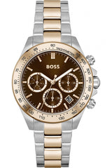 Hugo Boss Novia Brown Dial Two Tone Steel Strap Watch for Women - 1502617 Watches Hugo Boss   