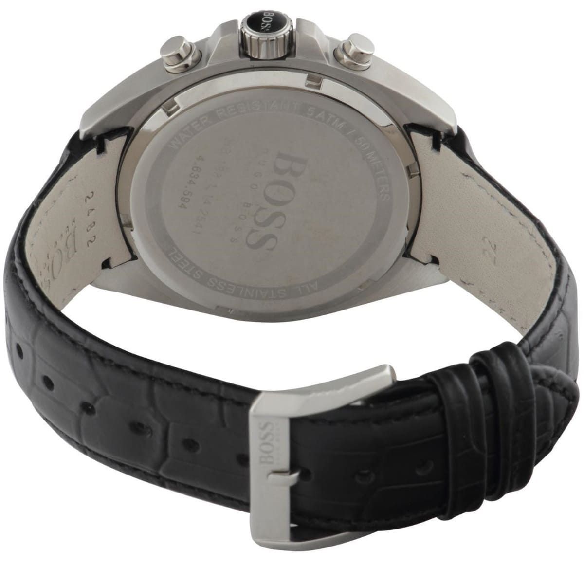 Hugo Boss Driver Blue Dial Black Leather Strap Watch for Men - 1512882 Watches Hugo Boss   