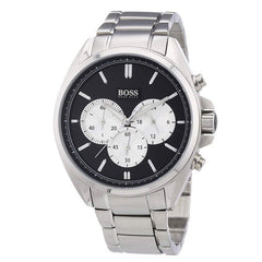Hugo Boss Driver Black Dial Silver Steel Strap Watch for Men - 1512883 Watches Hugo Boss   