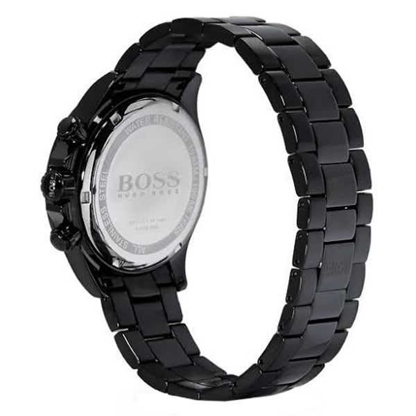 Hugo Boss Ikon Chronograph Black Dial Black Steel Strap Watch for Men - 1512961 Watches Hugo Boss   