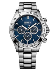 Hugo Boss Ikon Blue Dial Silver Steel Strap Watch for Men - 1512963 Watches Hugo Boss   