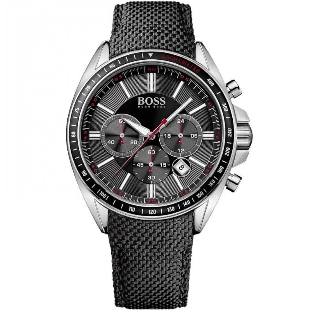 Hugo Boss Driver Black Dial Black Nylon Strap Watch for Men -1513087 Watches Hugo Boss   