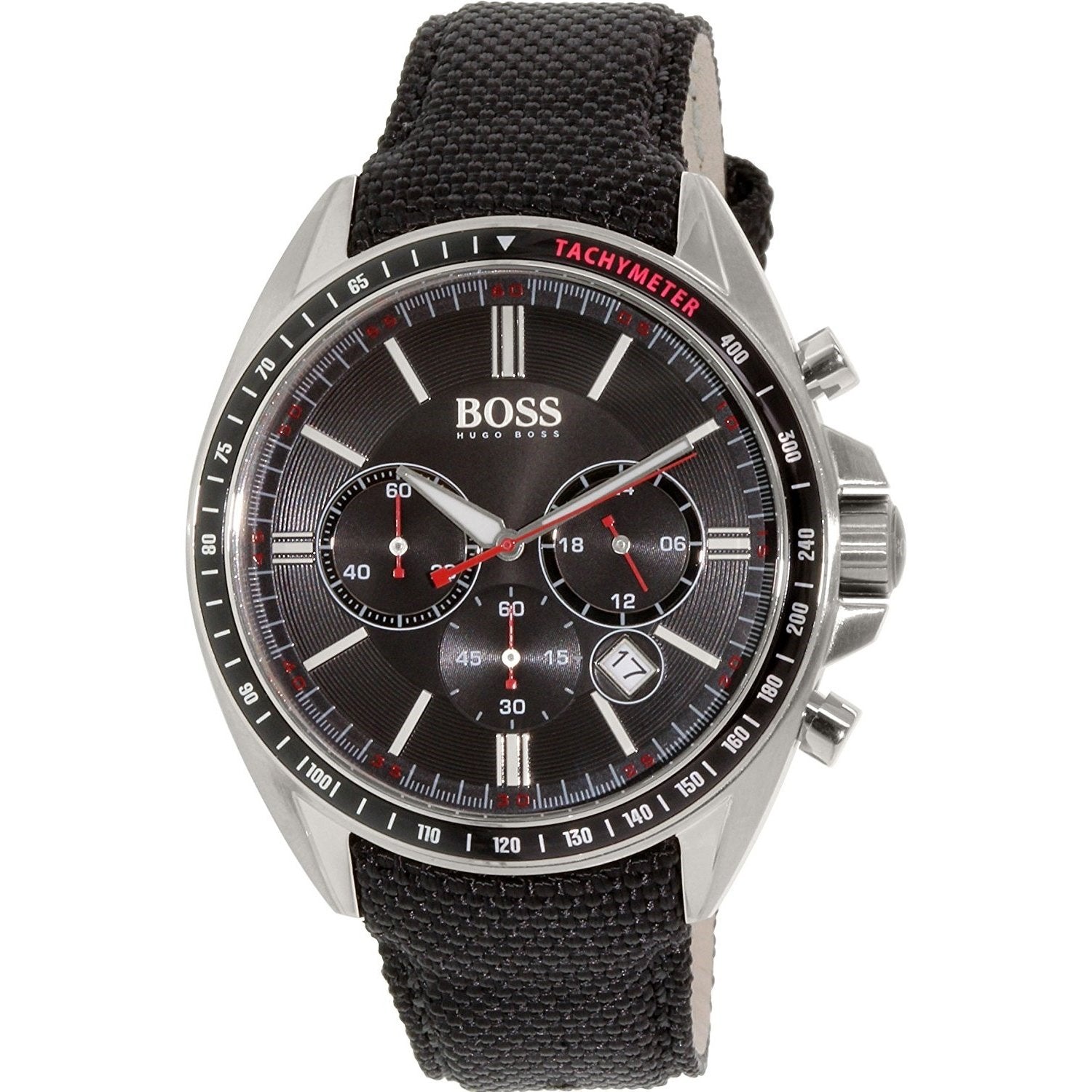 Hugo Boss Driver Black Dial Black Nylon Strap Watch for Men -1513087 Watches Hugo Boss   