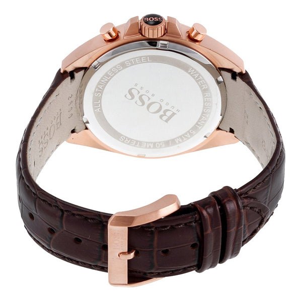 Hugo Boss Driver Sport Chronograph Brown Dial Brown Leather Strap Watch for Men - 1513093 Watches Hugo Boss   