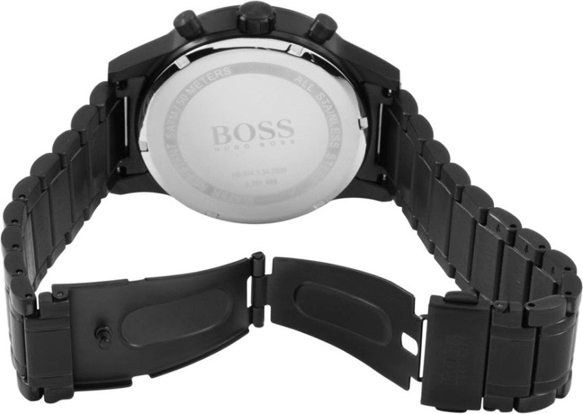 Hugo Boss Aeroliner Black Dial Black Steel Strap Watch for Men - 1513275 Watches Hugo Boss   