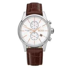 Hugo Boss Jet White Dial Brown Leather Strap Watch for Men - 1513280 Watches Hugo Boss   