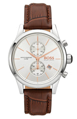 Hugo Boss Jet White Dial Brown Leather Strap Watch for Men - 1513280 Watches Hugo Boss   