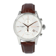 Hugo Boss Jet White Dial Brown Leather Strap Watch for Men - 1513280 Watches Hugo Boss   