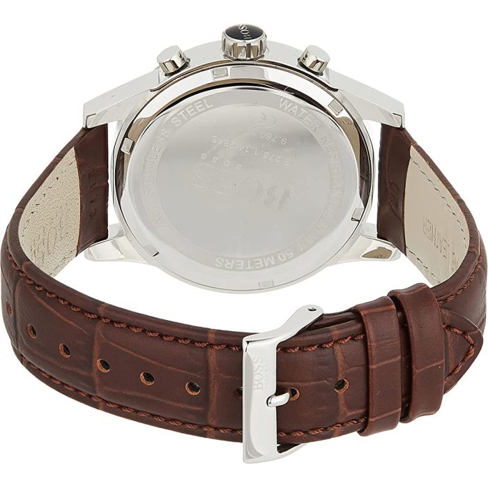 Hugo Boss Jet White Dial Brown Leather Strap Watch for Men - 1513280 Watches Hugo Boss   