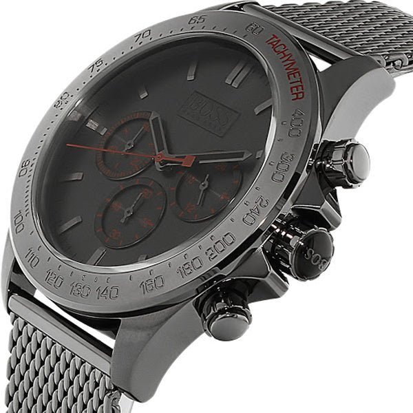 Hugo Boss Ikon Grey Dial Grey Mesh Bracelet Watch for Men - 1513443 Watches Hugo Boss   