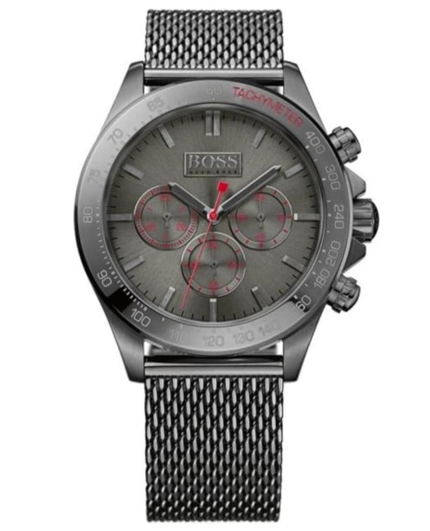 Hugo Boss Ikon Grey Dial Grey Mesh Bracelet Watch for Men - 1513443 Watches Hugo Boss   