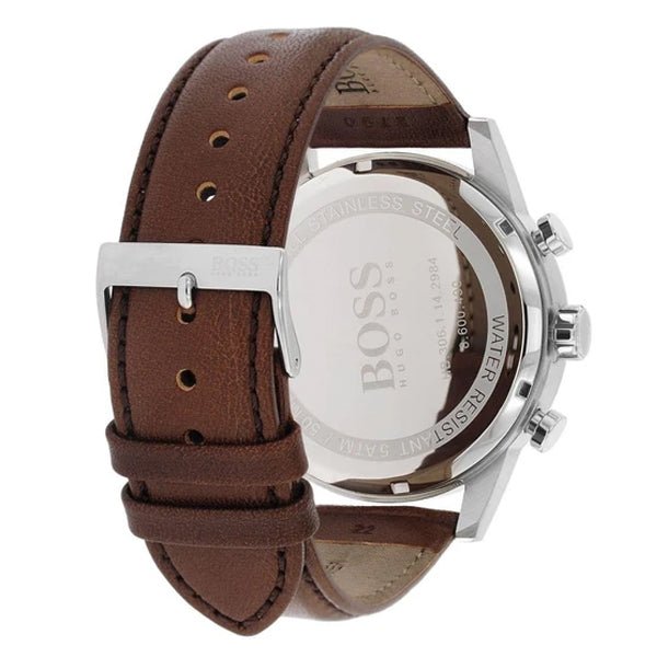 Hugo Boss Navigator White Dial Brown Leather Strap Watch for Men - 1513495 Watches Hugo Boss   