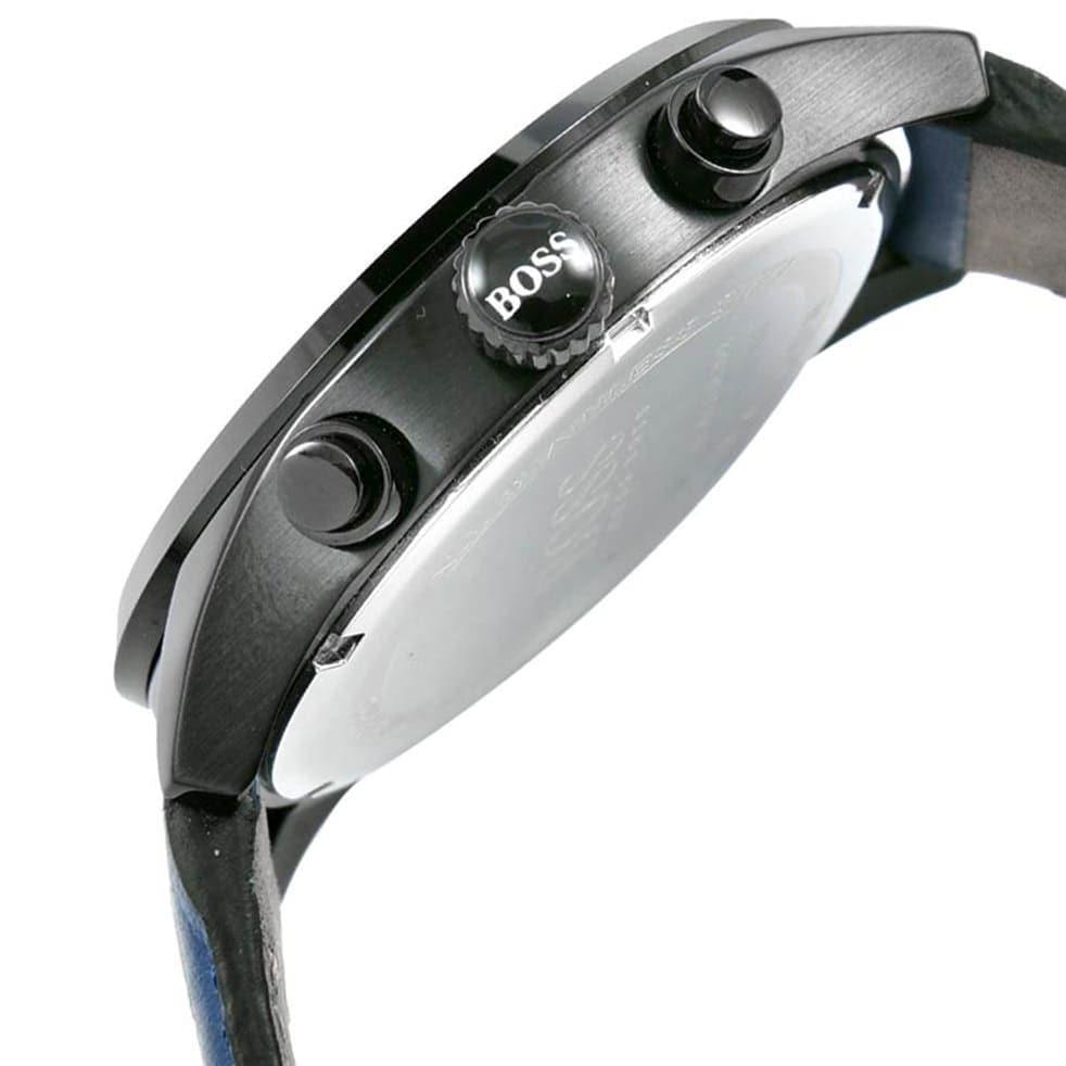 Hugo Boss Grand Prix Chronograph Black Dial Blue Leather Strap Watch for Men - 1513563 Watches Hugo Boss   