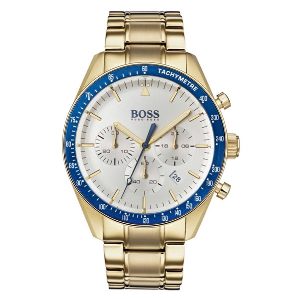 Hugo Boss Trophy White Dial Gold Steel Strap Watch for Men - 1513631 Watches Hugo Boss   