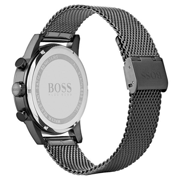 Hugo Boss Navigator Grey Dial Grey Mesh Bracelet Watch for Men - 1513674 Watches Hugo Boss   