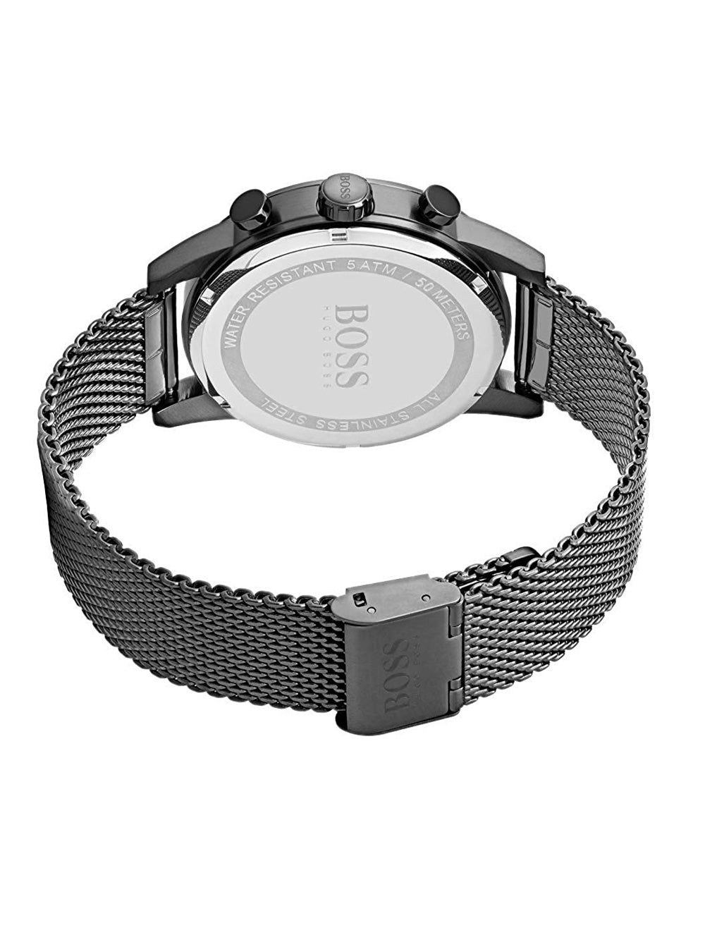 Hugo Boss Navigator Grey Dial Grey Mesh Bracelet Watch for Men - 1513674 Watches Hugo Boss   