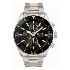 Hugo Boss Ocean Edition Black Dial Two Tone Steel Strap Watch for Men - 1513705 Watches Hugo Boss   