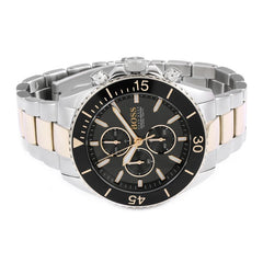 Hugo Boss Ocean Edition Black Dial Two Tone Steel Strap Watch for Men - 1513705 Watches Hugo Boss   