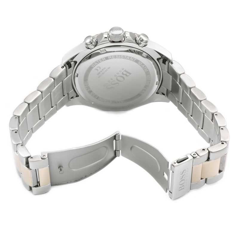 Hugo Boss Ocean Edition Black Dial Two Tone Steel Strap Watch for Men - 1513705 Watches Hugo Boss   