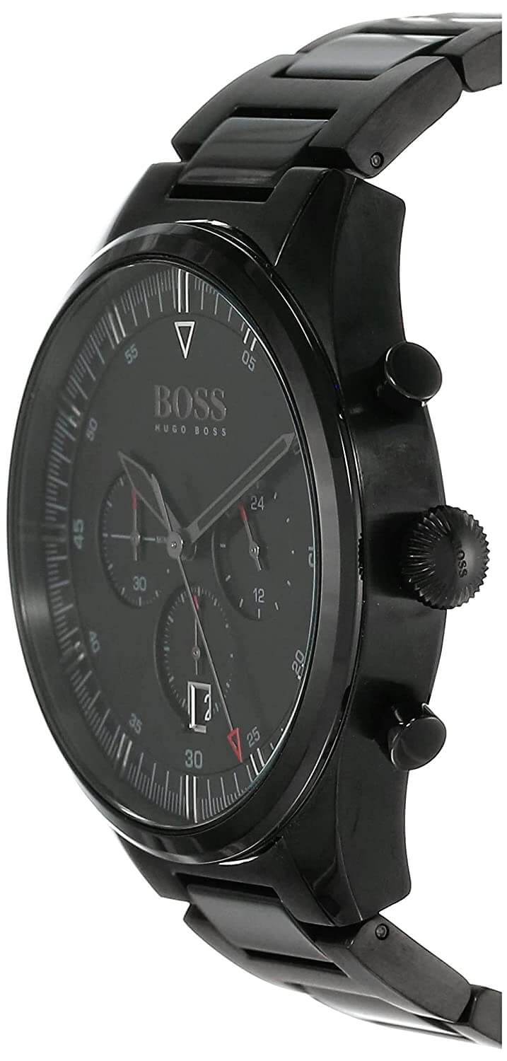 Hugo Boss Pioneer Black Dial Black Steel Strap Watch for Men - 1513714 Watches Hugo Boss   