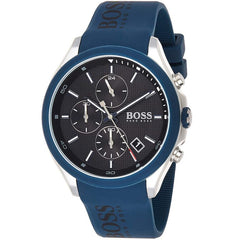 Hugo Boss Velocity Black Dial Blue Rubber Strap Watch for Men - 1513717 Watches Hugo Boss   