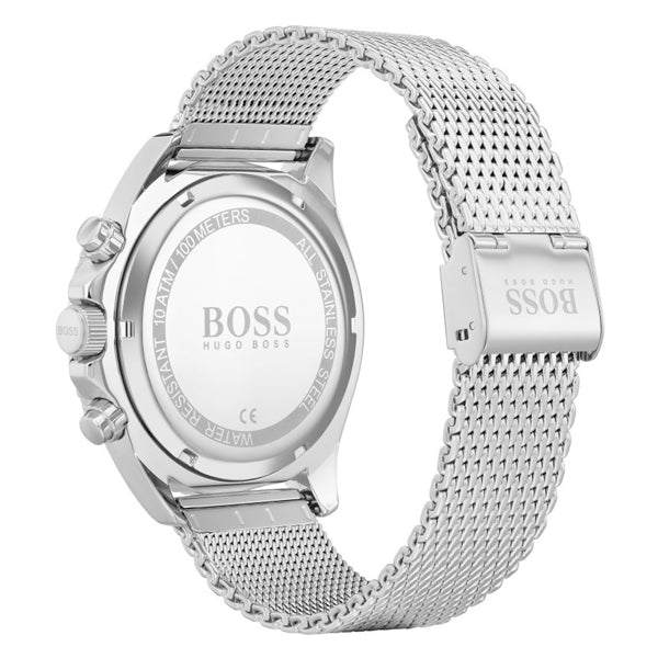 Hugo Boss Ocean Edition Black Dial Silver Mesh Strap Watch for Men - 1513742 Watches Hugo Boss   