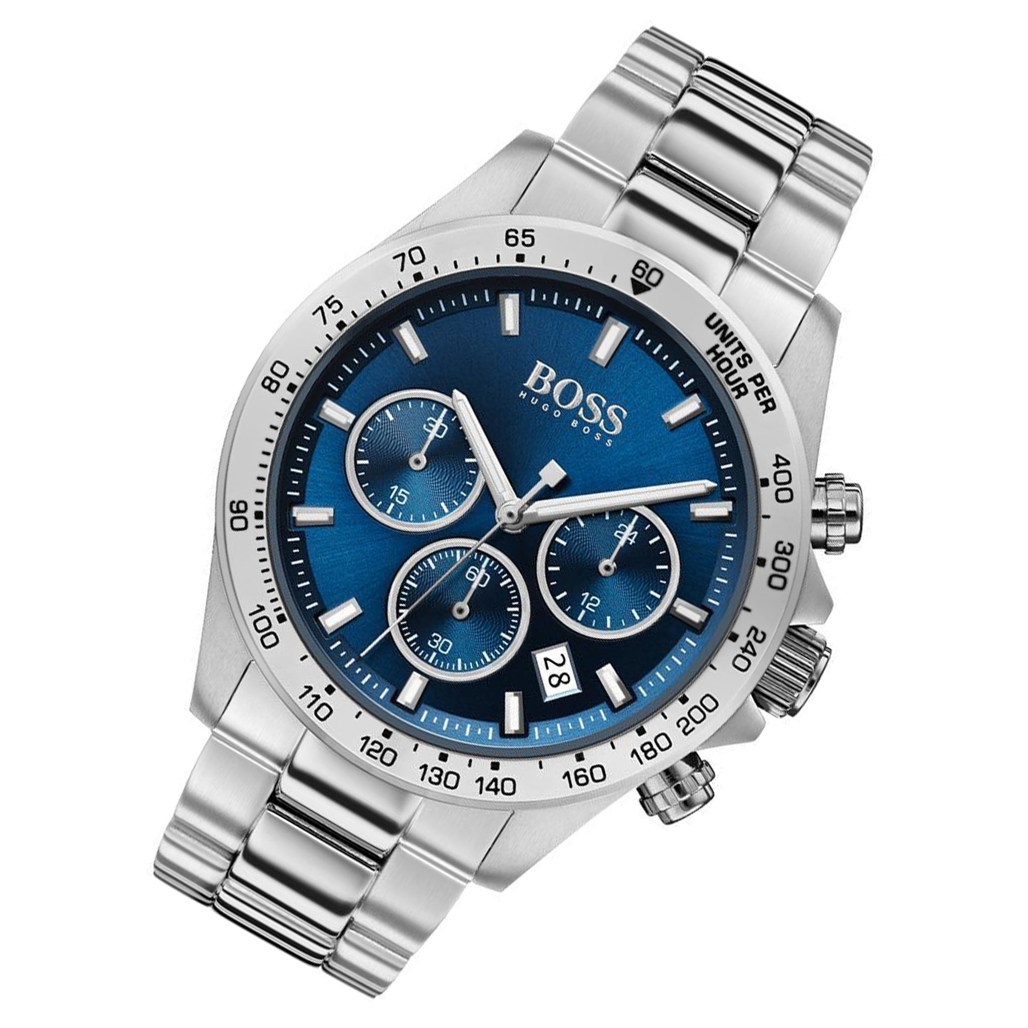 Hugo Boss Hero Sport Blue Dial Silver Steel Strap Watch for Men - 1513755 Watches Hugo Boss   