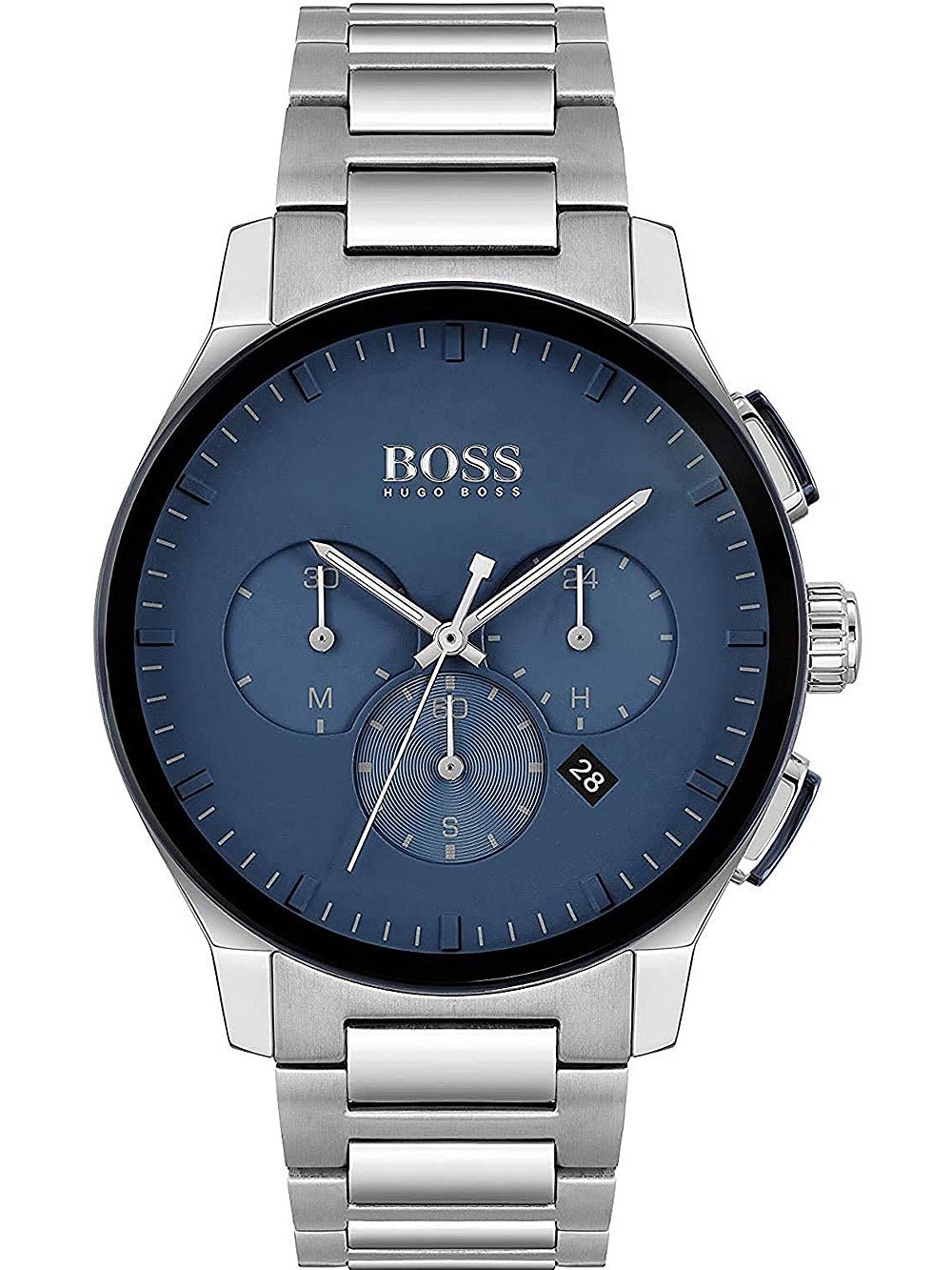 Hugo Boss Peak Chronograph Blue Dial Silver Steel Strap Watch for Men - 1513763 Watches Hugo Boss   