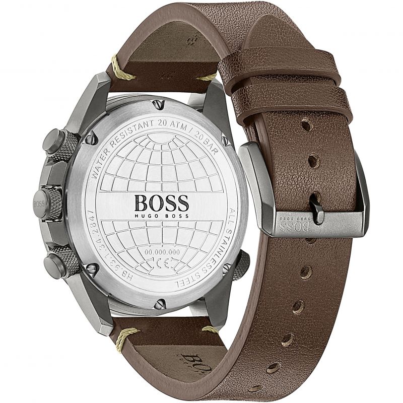 Hugo Boss Nomad Blue Dial Brown Leather Strap Watch for Men - 1513773 Watches Hugo Boss   