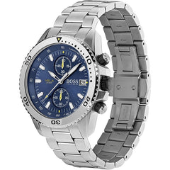 Hugo Boss Vela Chronograph Diver Blue Dial Silver Steel Strap Watch for Men - 1513775 Watches Hugo Boss   