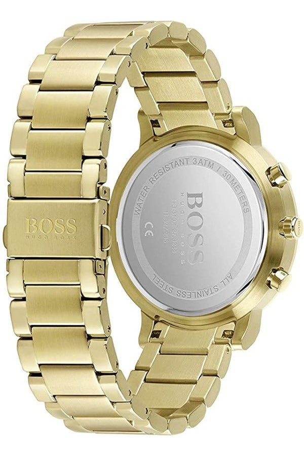 Hugo Boss Integrity Chronograph Grey Dial Gold Steel Strap Watch for Men - 1513781 Watches Hugo Boss   