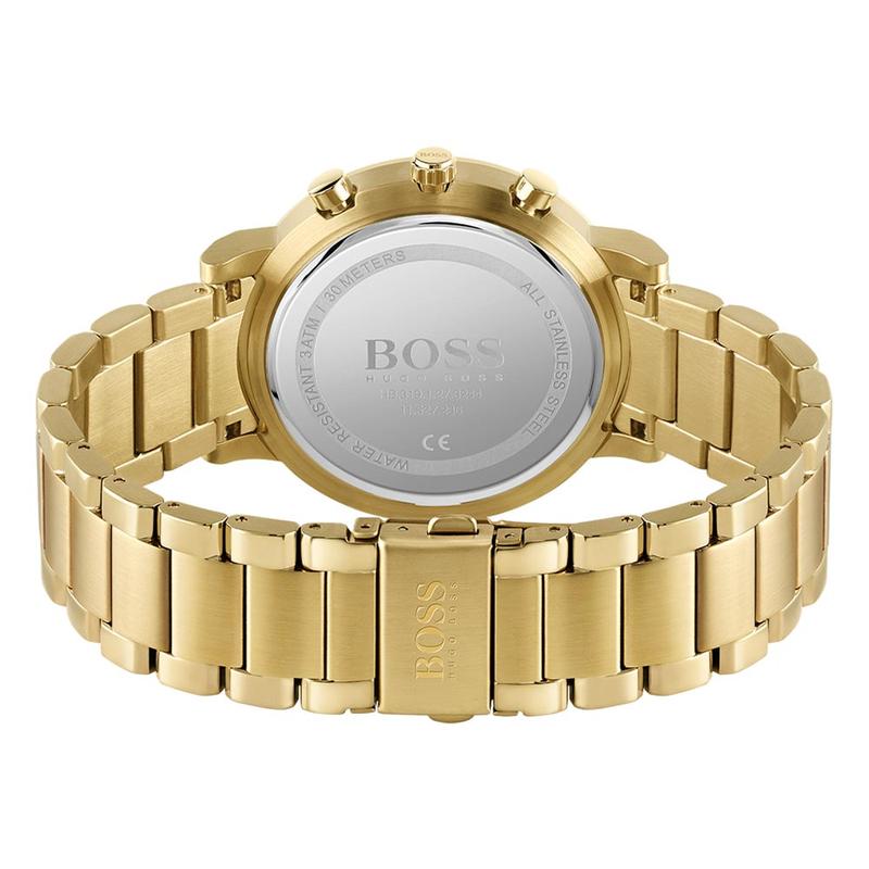 Hugo Boss Integrity Chronograph Grey Dial Gold Steel Strap Watch for Men - 1513781 Watches Hugo Boss   