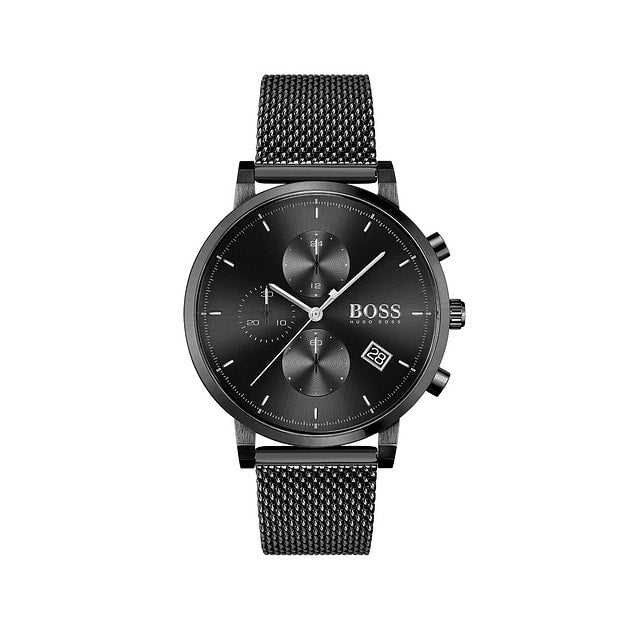 Hugo Boss Integrity Black Dial Black Mesh Bracelet Watch for Men - 1513813 Watches Hugo Boss   