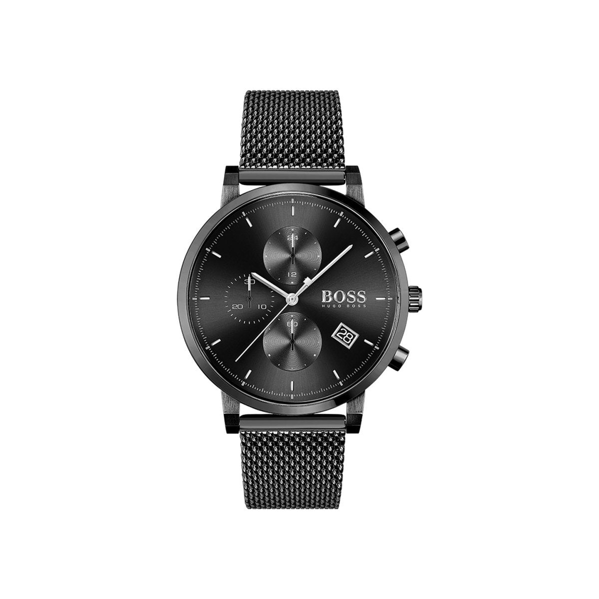 Hugo Boss Integrity Black Dial Black Mesh Bracelet Watch for Men - 1513813 Watches Hugo Boss   