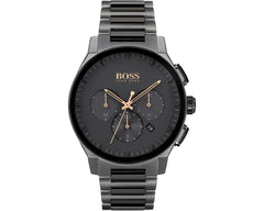 Hugo Boss Peak Black Dial Black Steel Strap Watch for Men - 1513814 Watches Hugo Boss   