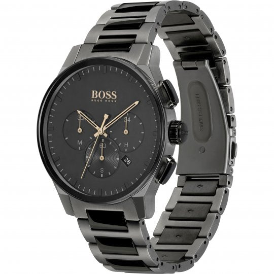 Hugo Boss Peak Black Dial Black Steel Strap Watch for Men - 1513814 Watches Hugo Boss   