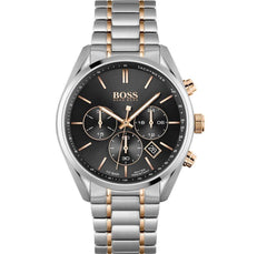 Hugo Boss Champion Black Dial Two Tone Steel Strap Watch for Men - 1513819 Watches Hugo Boss   