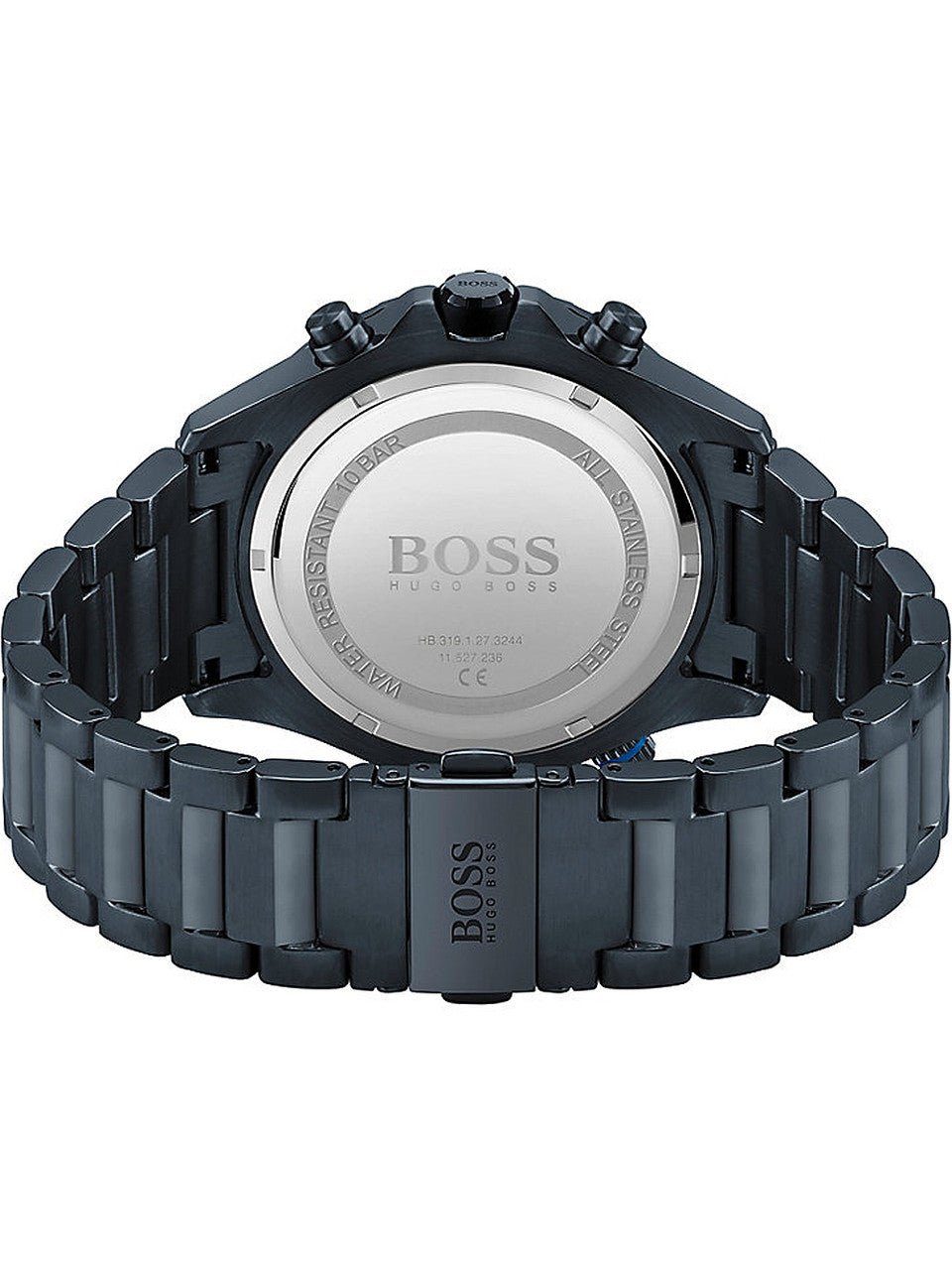 Hugo Boss Globetrotter Black Dial Black Steel Strap Watch for Men - 1513824 Watches Hugo Boss   