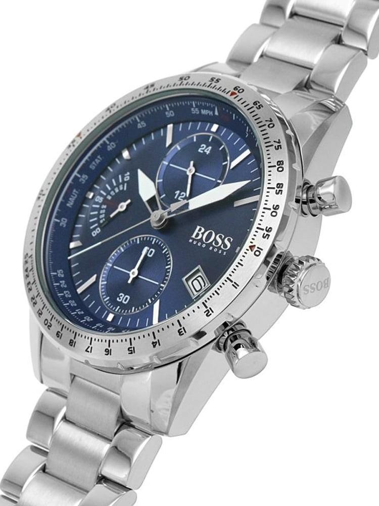 Hugo Boss Pilot Blue Dial Silver Steel Strap Watch for Men - 1513850 Watches Hugo Boss   