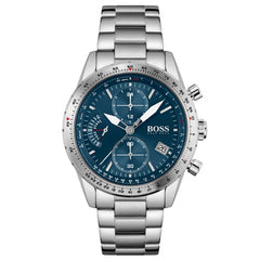 Hugo Boss Pilot Blue Dial Silver Steel Strap Watch for Men - 1513850 Watches Hugo Boss   