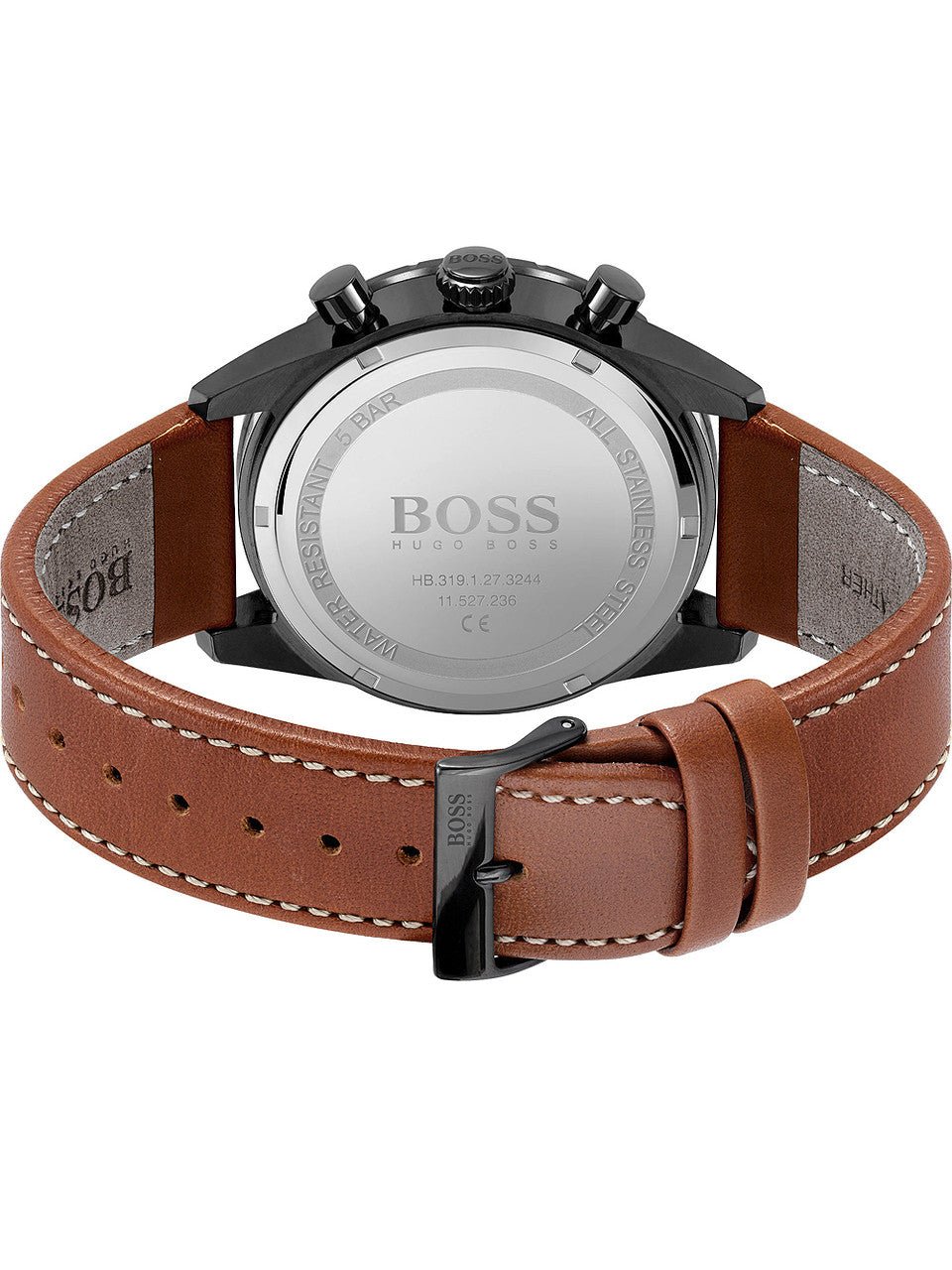 Hugo Boss Pilot Black Dial Brown Leather Strap Watch for Men - 1513851 Watches Hugo Boss   