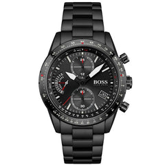 Hugo Boss Pilot Edition Black Dial Black Steel Strap Watch for Men - 1513854 Watches Hugo Boss   