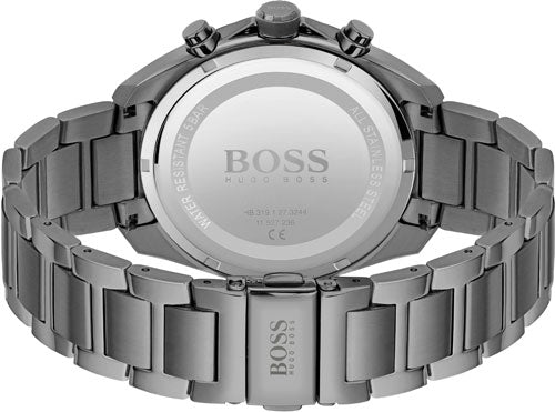 Hugo Boss Distinct Grey Dial Gren Steel Strap Watch for Men - 1513858 Watches Hugo Boss   