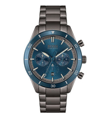 Hugo Boss Santiago Blue Dial Grey Steel Strap Watch for Men - 1513863 Watches Hugo Boss   